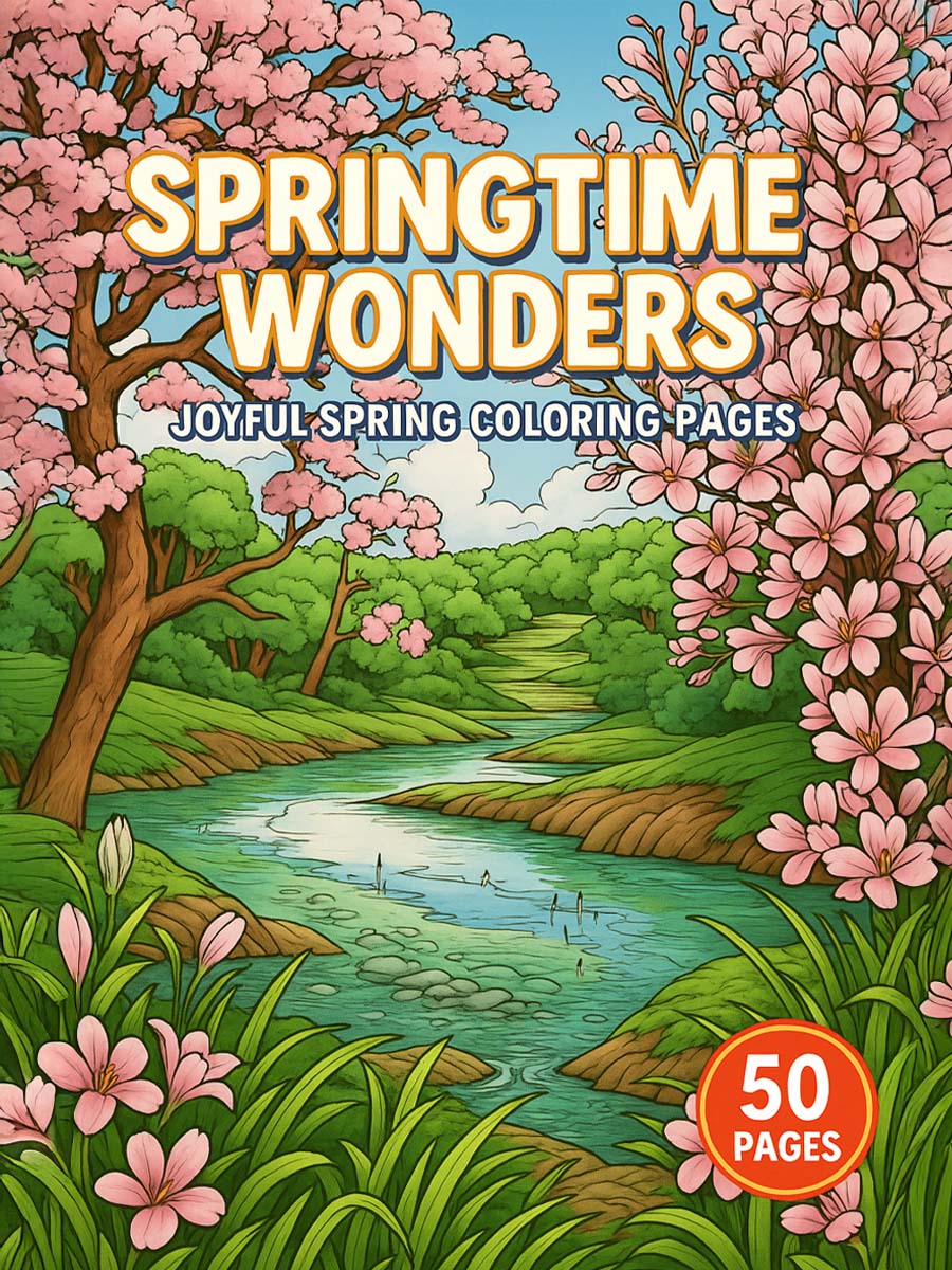 Springtime Wonders – 50 Joyful Coloring Pages